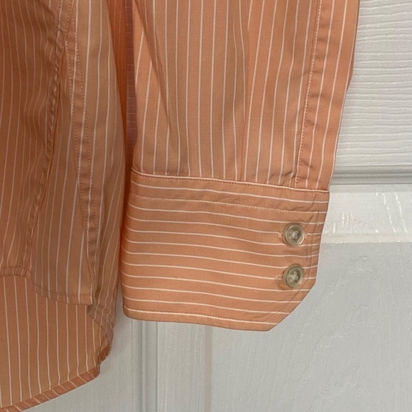 BOSS Hugo Boss Slim Fit Peach Stripe Dress Shirt Tailored European Fit 41/42 L - Picture 5 of 13